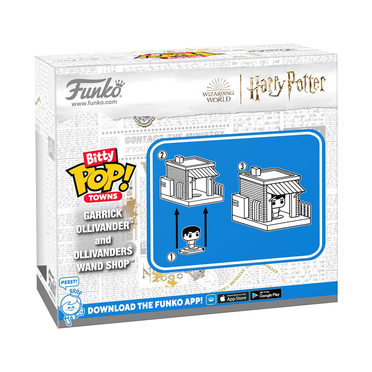 Harry Potter Garrick Ollivander and Ollivanders Wand Shop Funko Bitty Pop! Town - Image 2