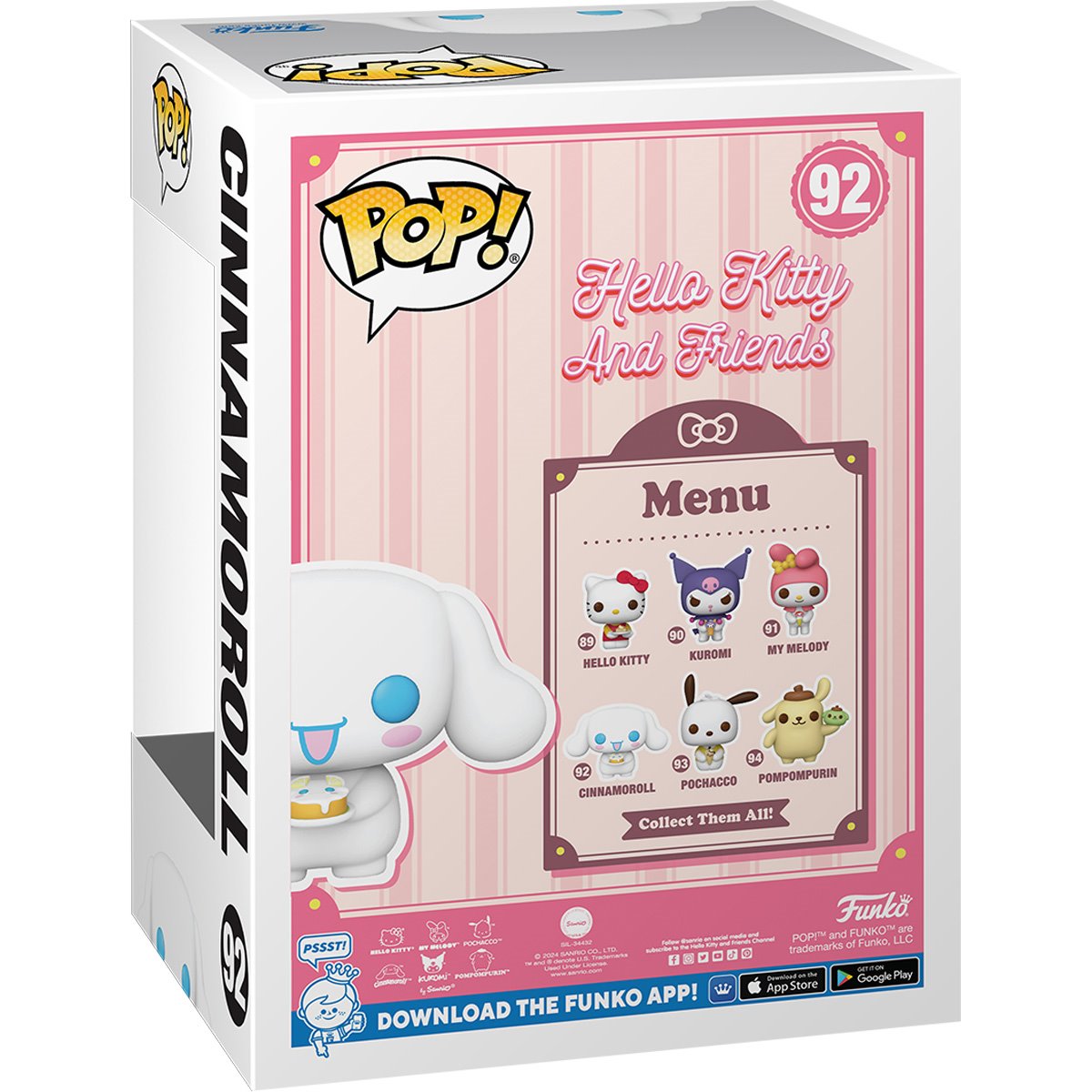 Hello Kitty and Friends Cinnamoroll with Dessert Funko Pop! Vinyl Figure #92 - Image 3