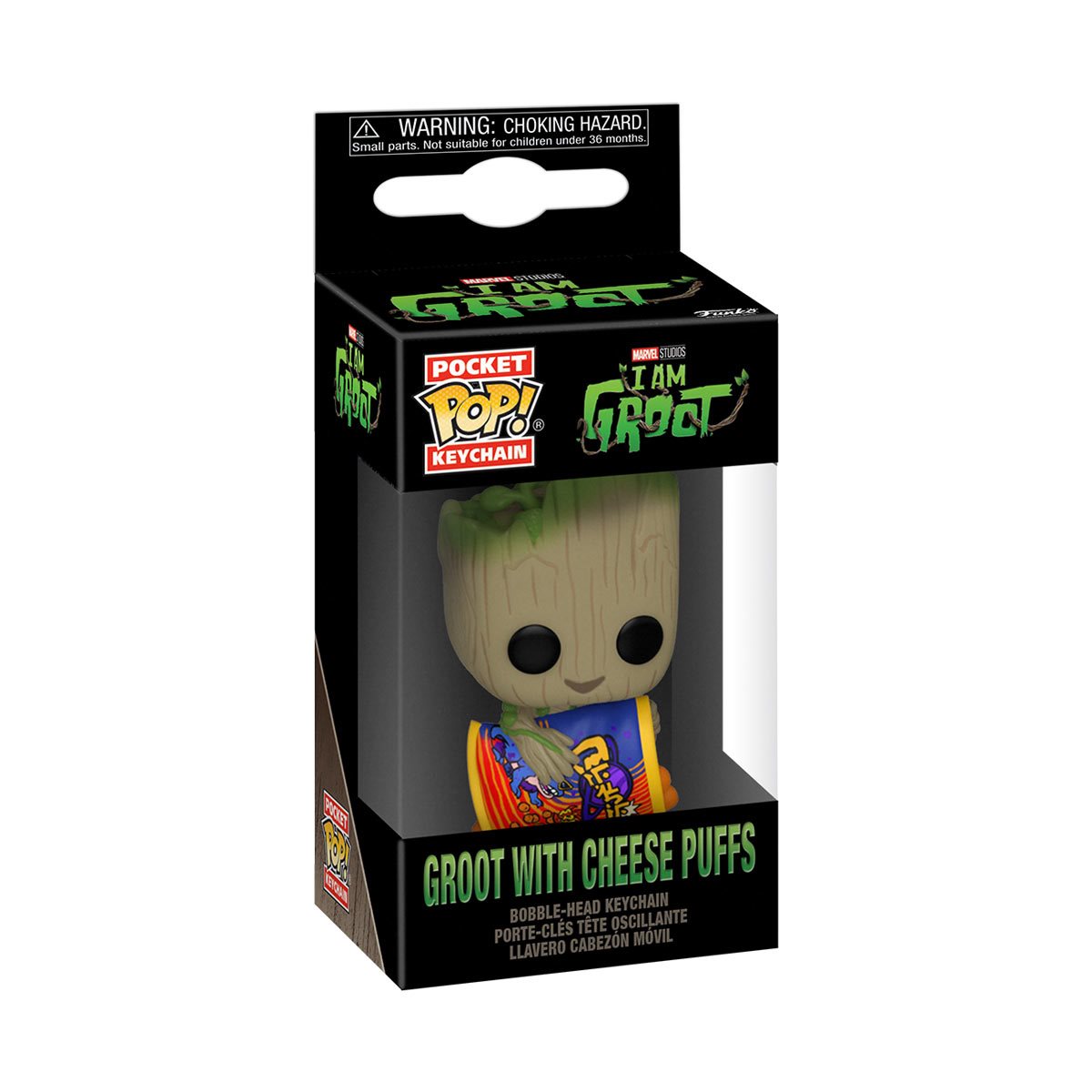 I Am Groot with Cheese Puffs Funko Pocket Pop! Key Chain - Image 2
