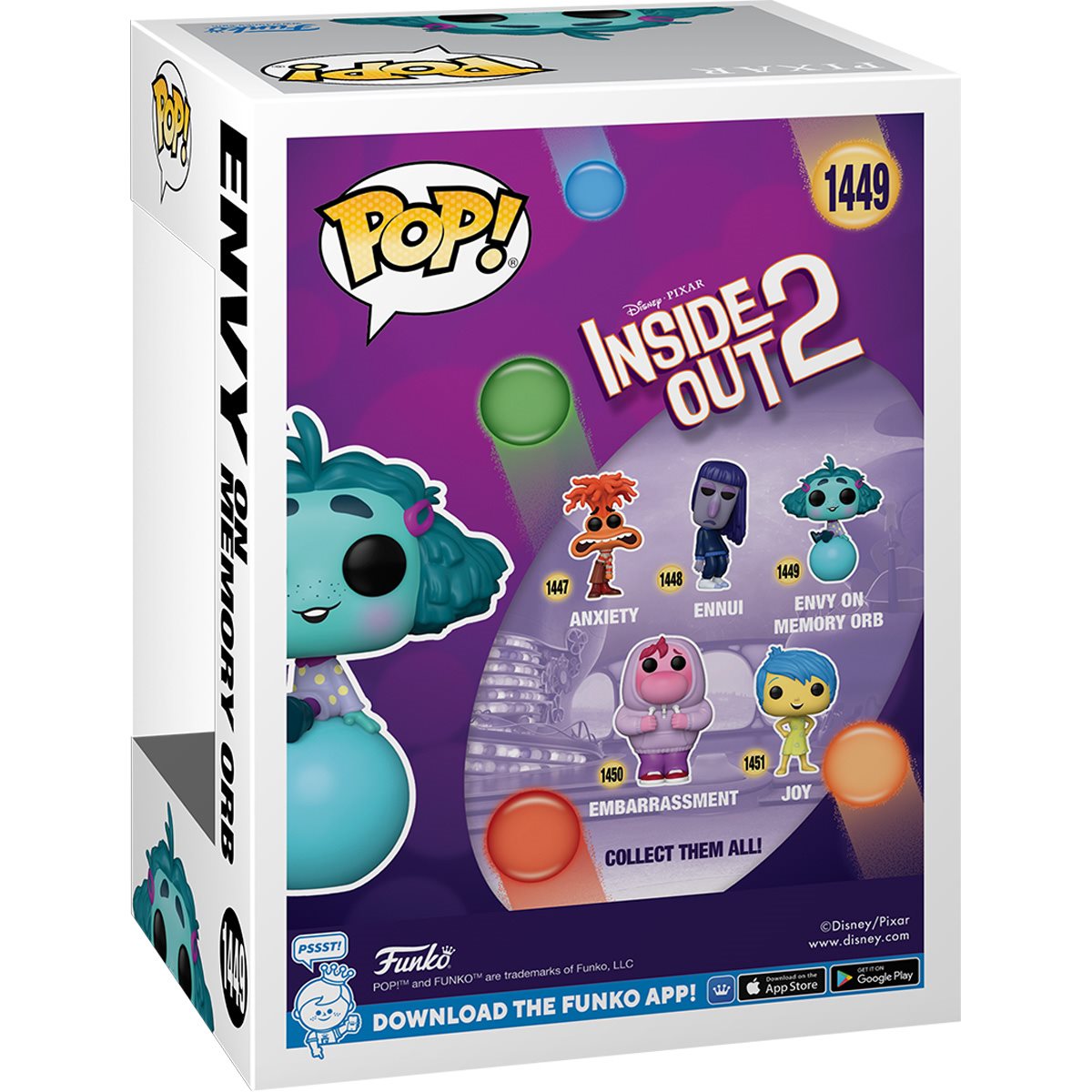 Inside Out 2 Envy On Memory Orb Funko Pop! Vinyl Figure #1449 - Image 3