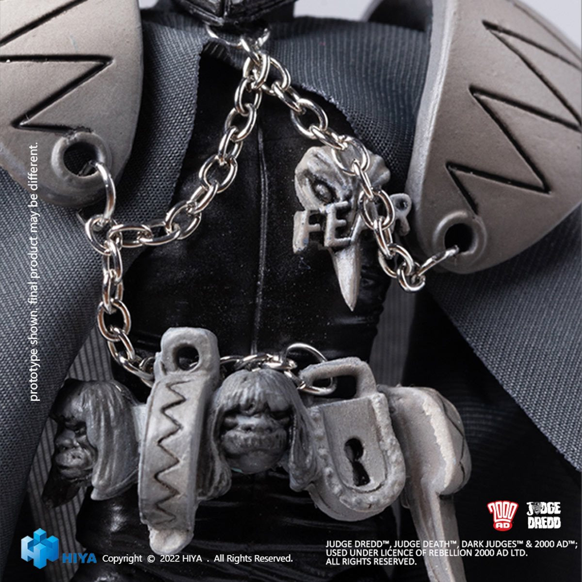 Judge Dredd Judge Fear Black and White Exquisite Mini Series 1:18 Scale Action Figure - Image 4