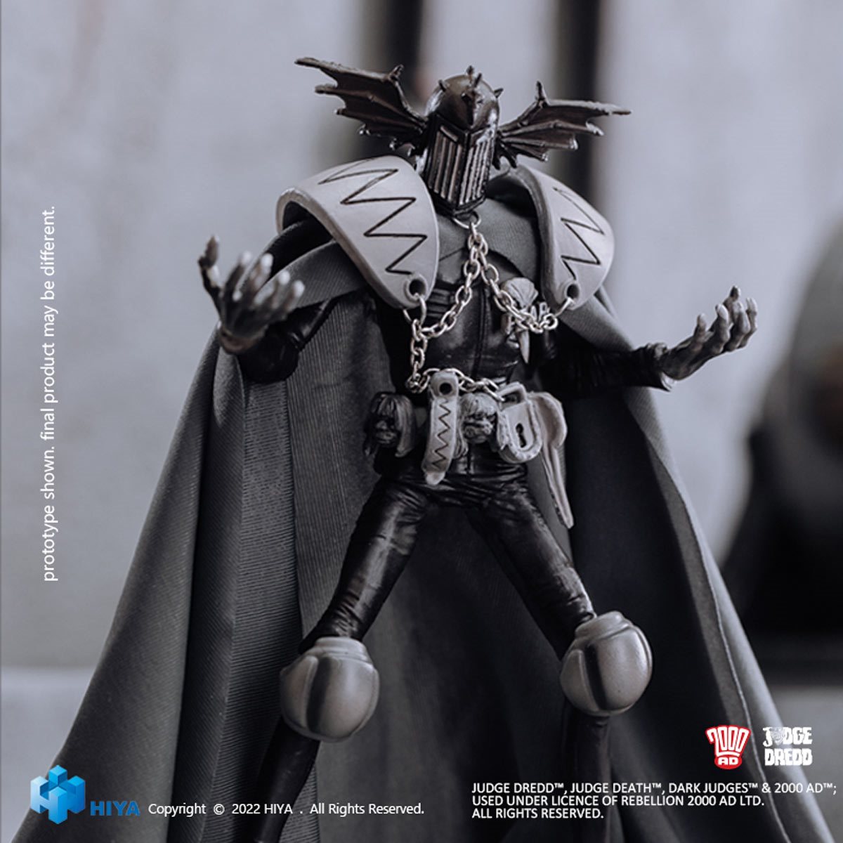 Judge Dredd Judge Fear Black and White Exquisite Mini Series 1:18 Scale Action Figure - Image 8