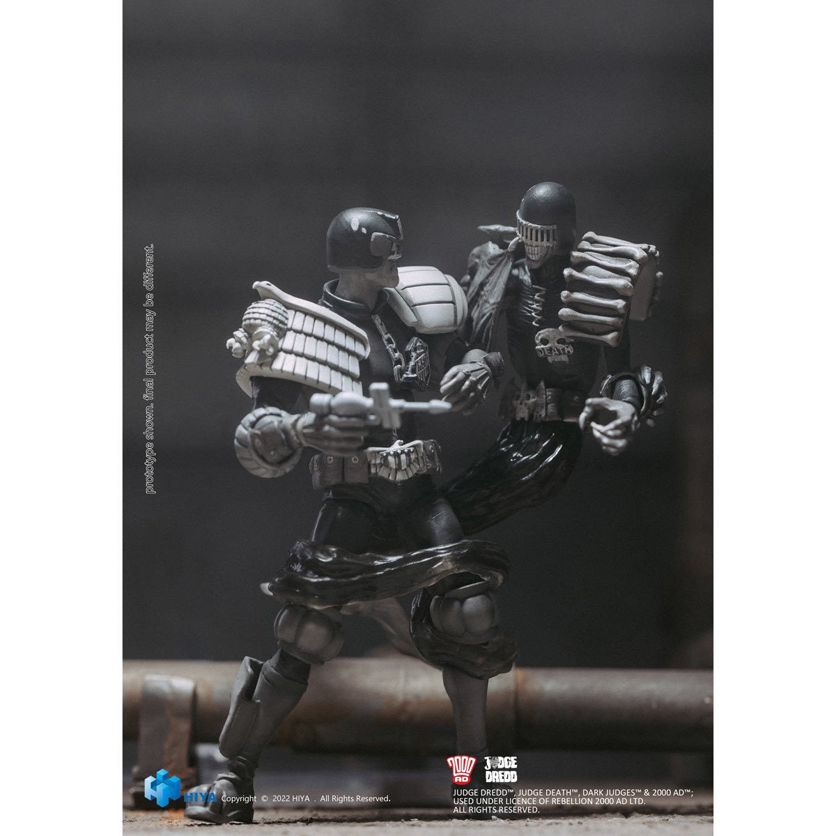 Judge Dredd vs. Death Black and White Exquisite Mini Series 1:18 Scale Action Figure 2-Pack - Image 3