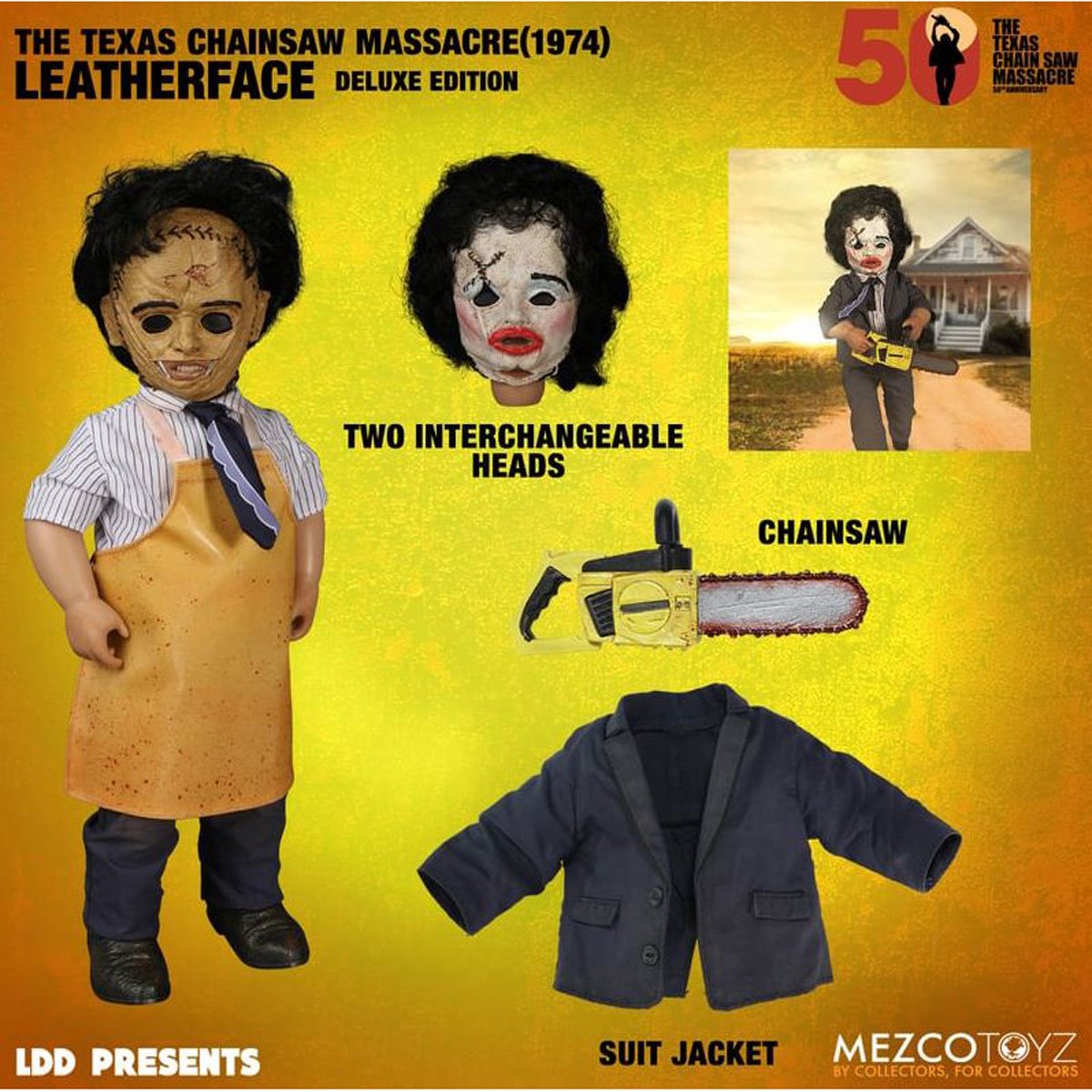 LDD Presents The Texas Chainsaw Massacre (1974) Leatherface Deluxe Edition 10 1/2-Inch Doll - Image 2
