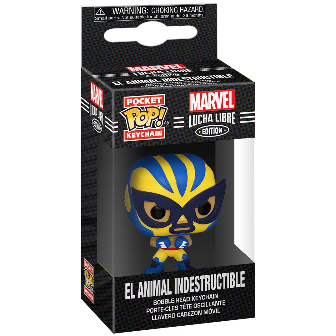 Marvel Luchadores El Animal Indestructible Wolverine Funko Pocket Pop! Key Chain - Image 3