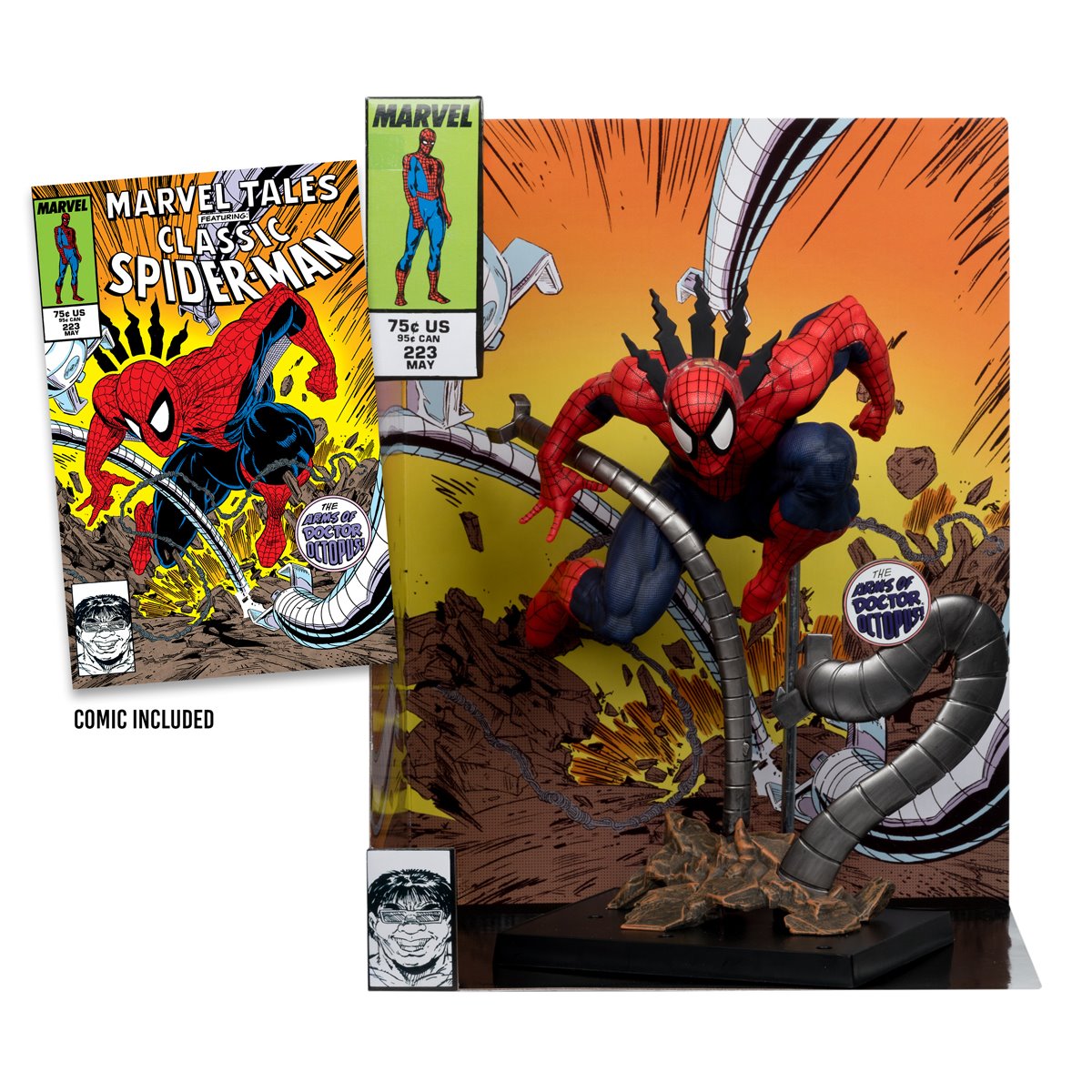 Marvel Wave 5 Spider-Man Marvel Tales #223 1:6 Scale Posed Figure with Scene and Comic - Image 2