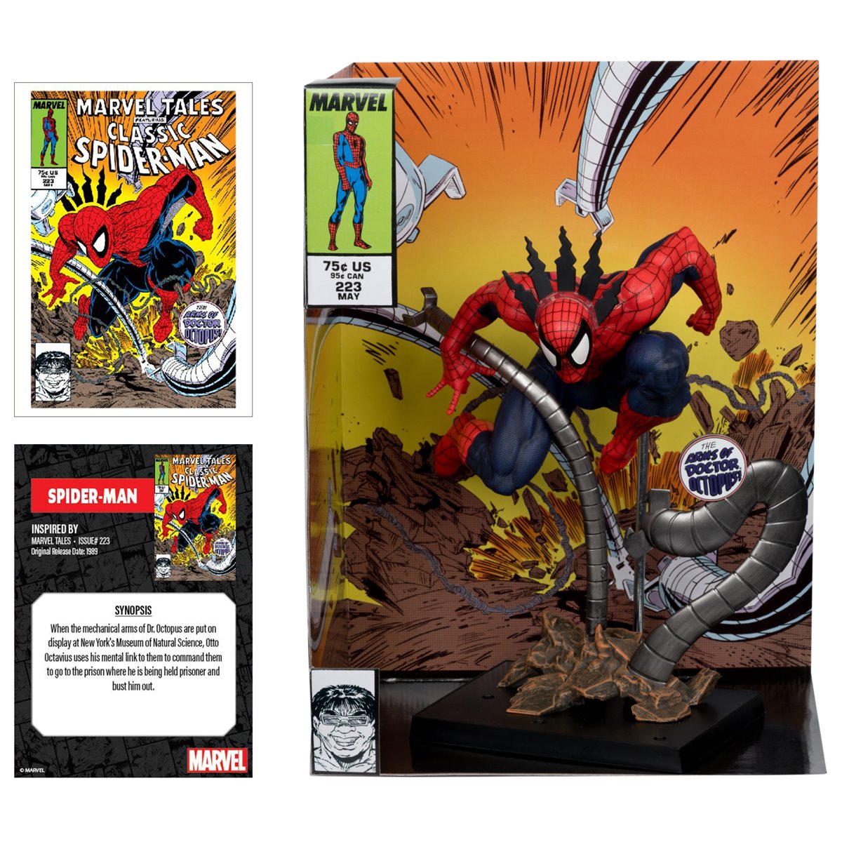 Marvel Wave 5 Spider-Man Marvel Tales #223 1:6 Scale Posed Figure with Scene and Comic