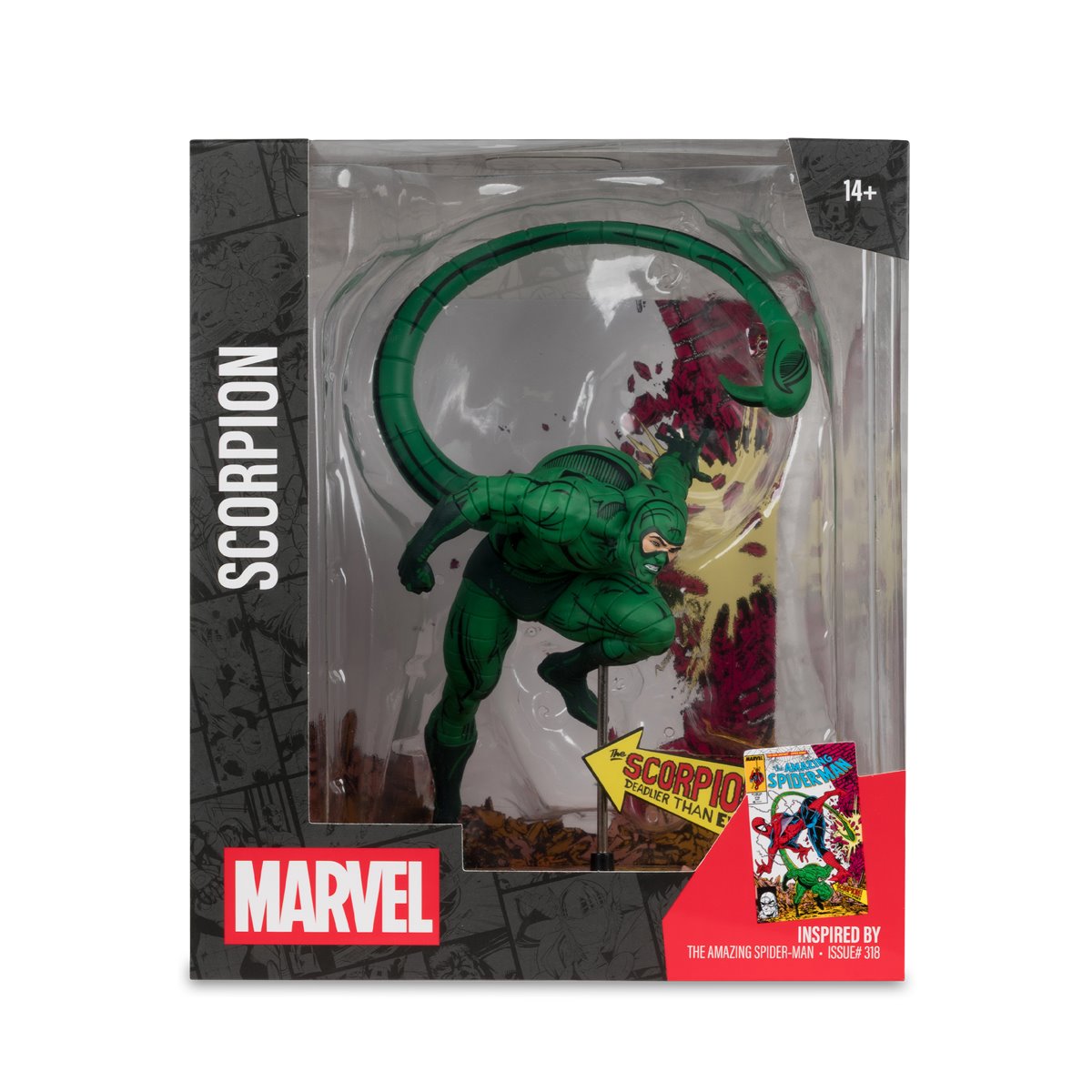 Marvel Wave 7 Scorpion Amazing Spider-Man #318 1:10 Scale Posed Figure with Scene - Image 8