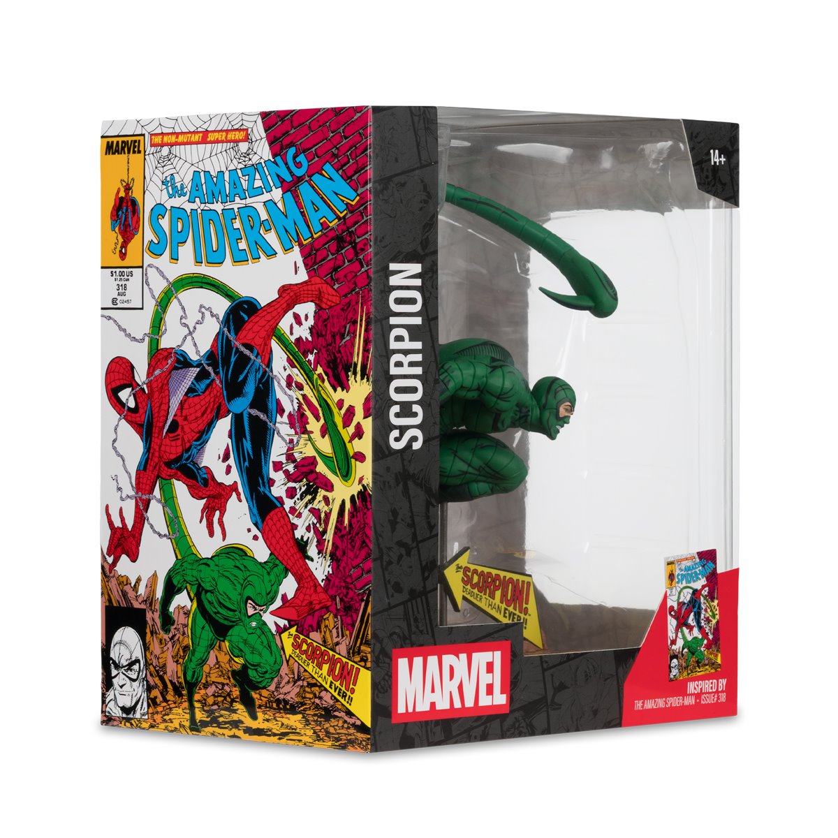 Marvel Wave 7 Scorpion Amazing Spider-Man #318 1:10 Scale Posed Figure with Scene - Image 9