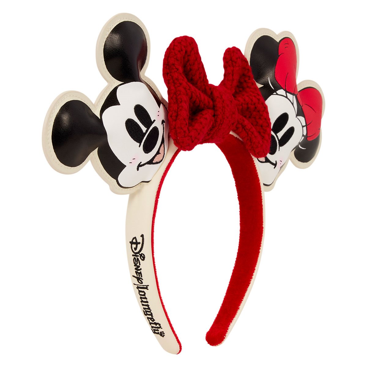 Mickey and Minnie Mouse Knit Bow Holiday Ear Headband - Image 3