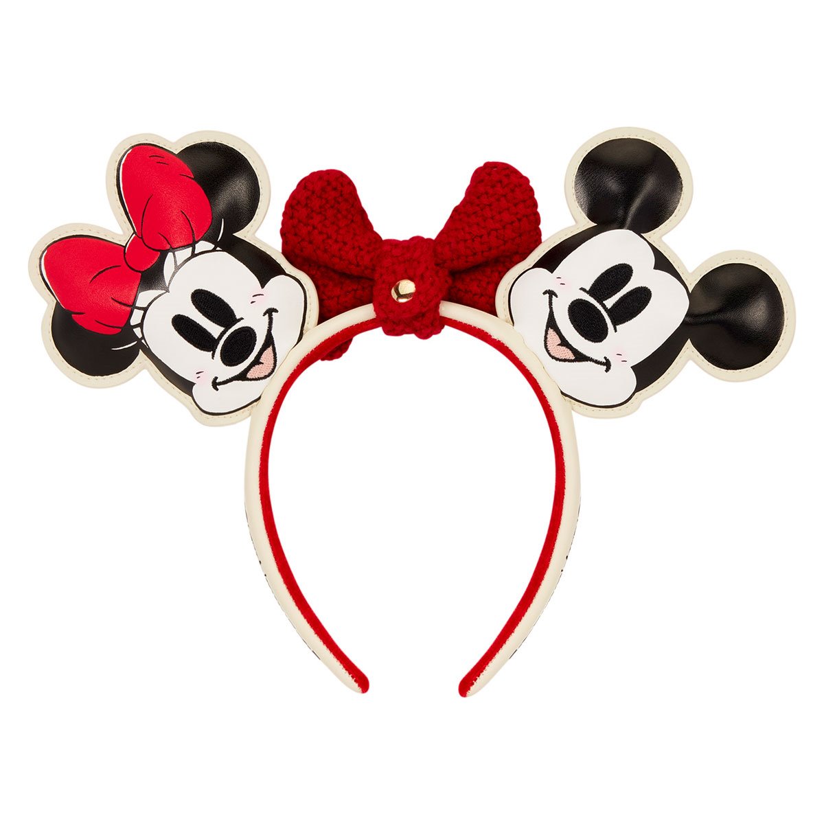 Mickey and Minnie Mouse Knit Bow Holiday Ear Headband - Image 4