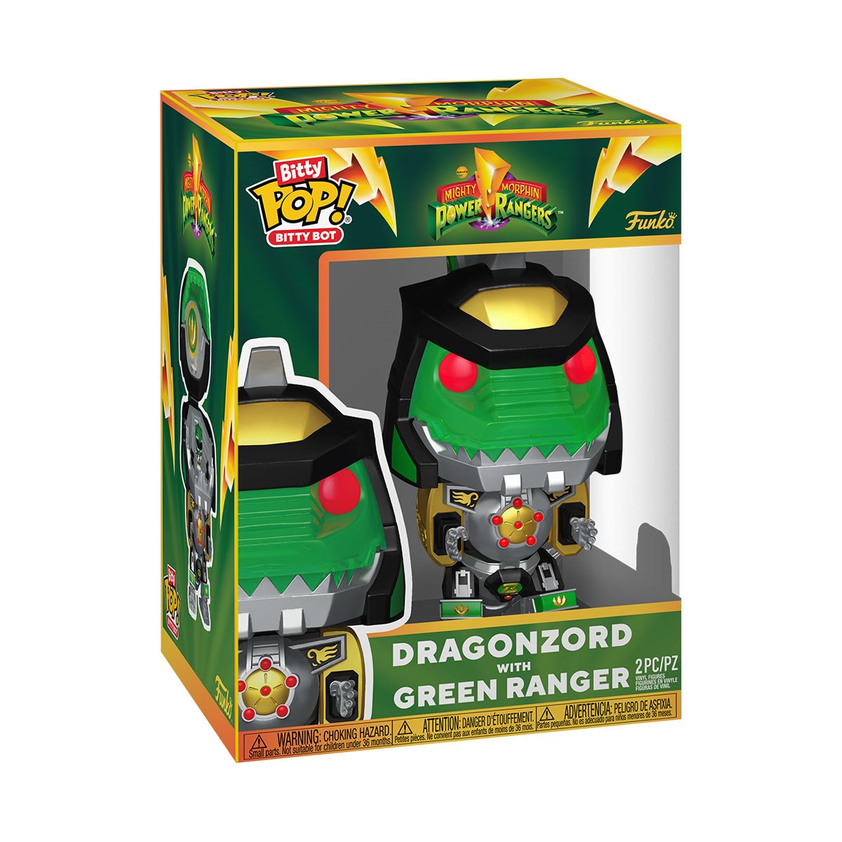 Mighty Morphin Power Rangers Dragonzord with Green Ranger Funko Bitty Pop! Bitty Bot Vinyl Figure - Image 7