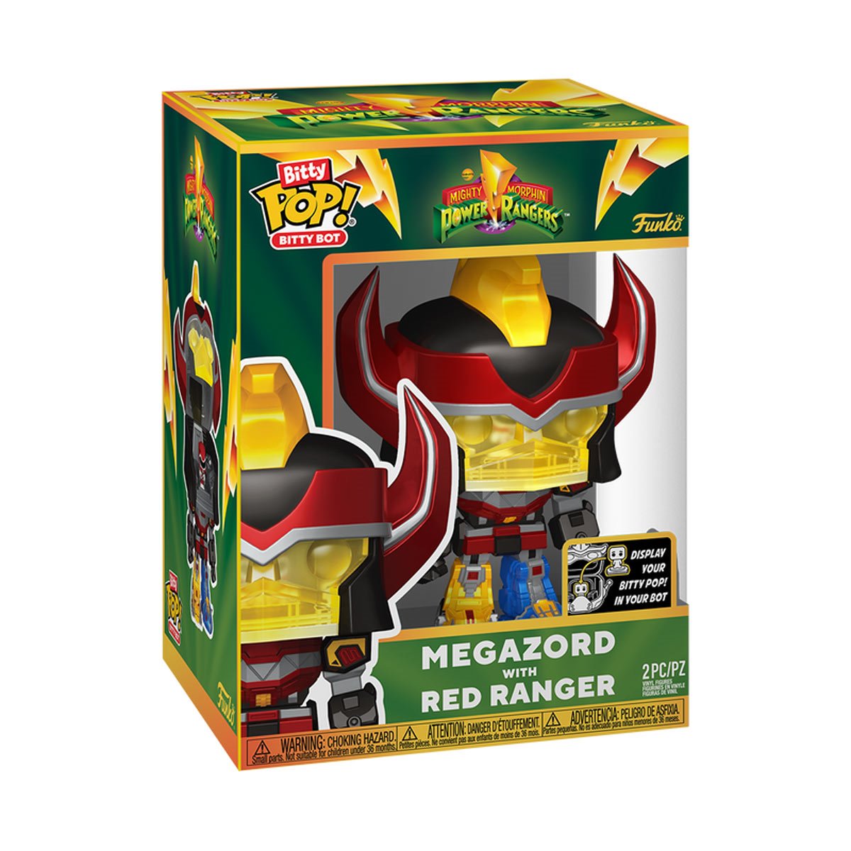 Mighty Morphin Power Rangers Megazord with Red Ranger Funko Bitty Pop! Bitty Bot Vinyl Figure - Image 5