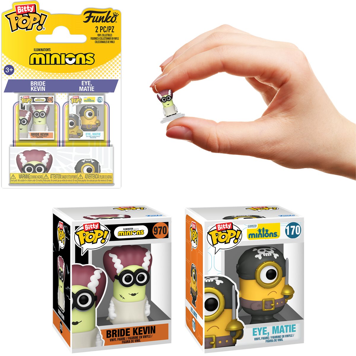 Minions Bride Kevin and Eye Matie Funko Bitty Pop! Mini-Figure 2-Pack
