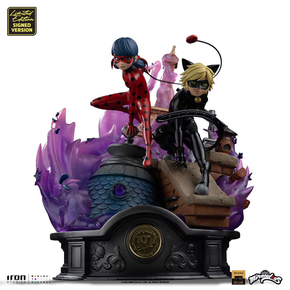 Miraculous Ladybug And Cat Noir 10th Anniversary Signed Edition 1:10 Deluxe Art Scale Limited Edition Statue - Image 2