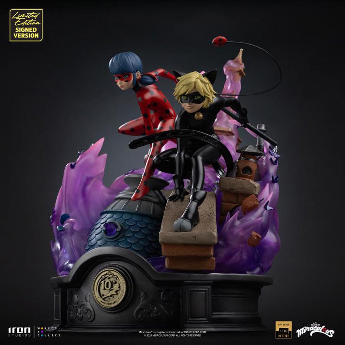 Miraculous Ladybug And Cat Noir 10th Anniversary Signed Edition 1:10 Deluxe Art Scale Limited Edition Statue - Image 3