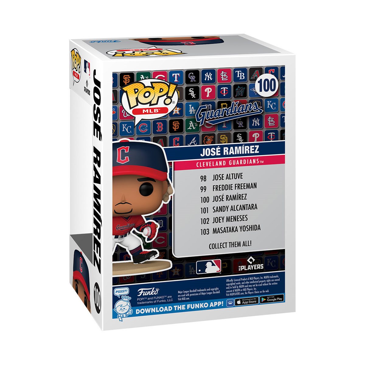 MLB Cleveland Guardians Jose Ramirez Funko Pop! Vinyl Figure #100 - Image 3
