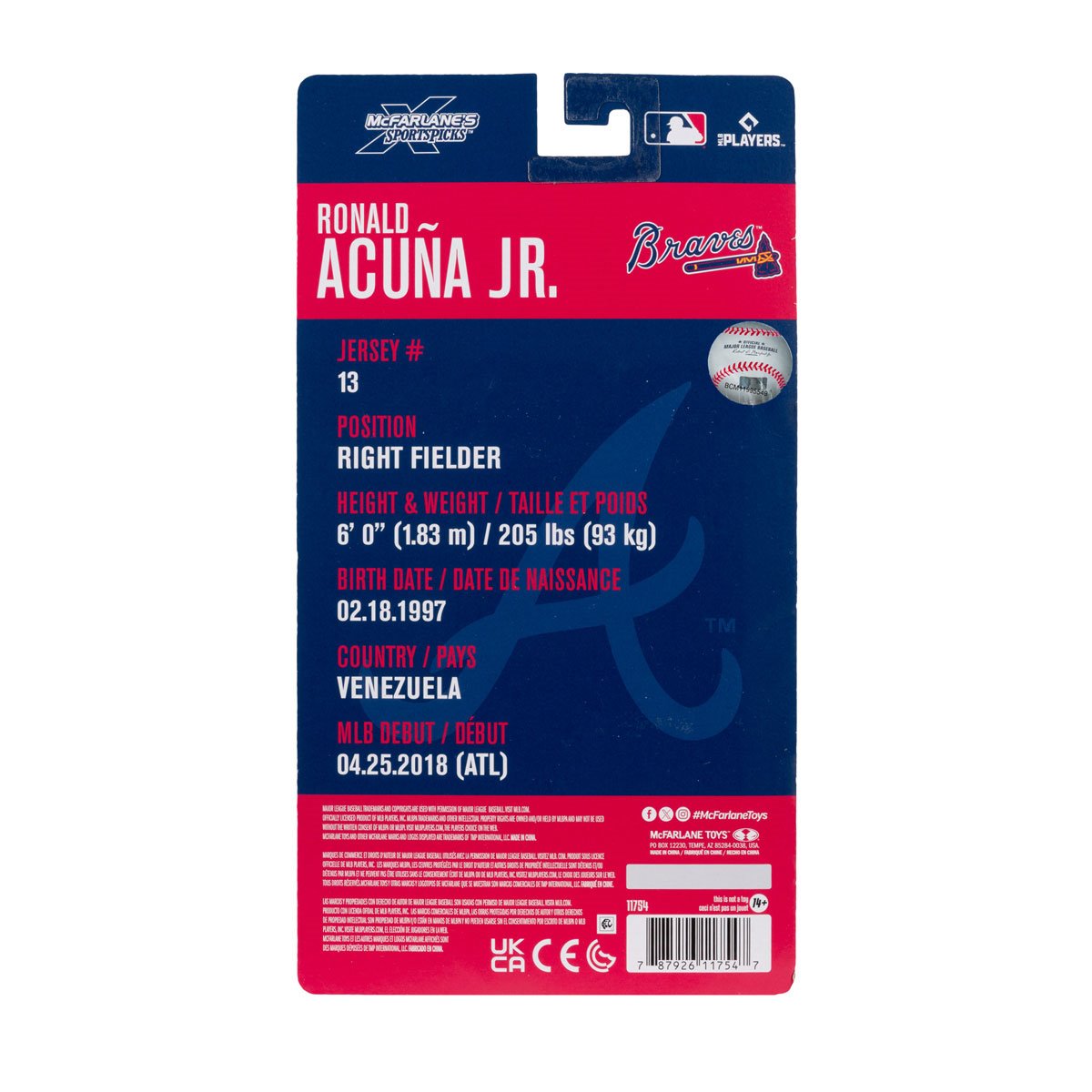 MLB McFarlane SportsPicks Wave 2 Atlanta Braves Ronald Acuna Jr. 6-Inch Action Figure - Image 8