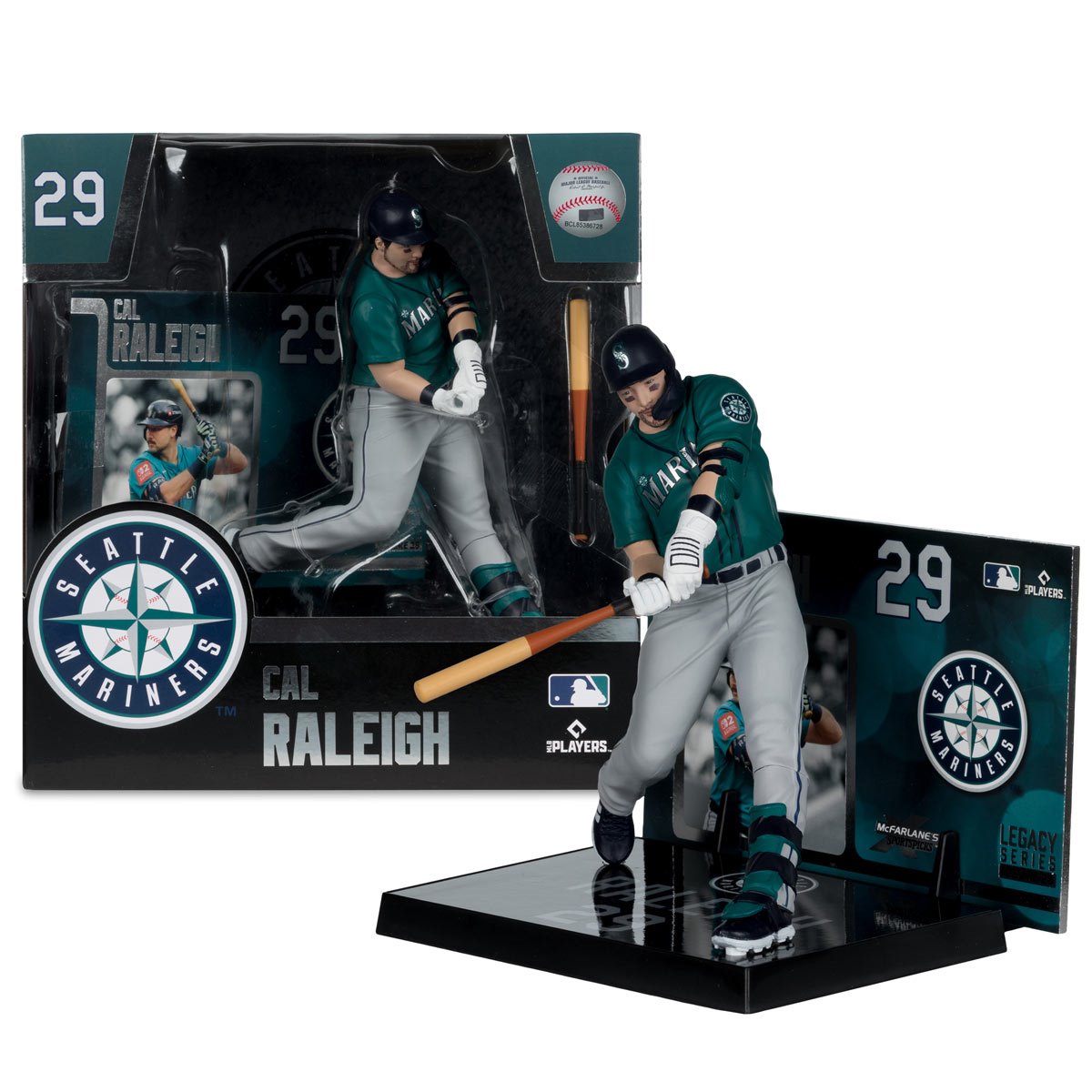 MLB SportsPicks Seattle Mariners Cal Raleigh 7-Inch Posed Figure - Image 2