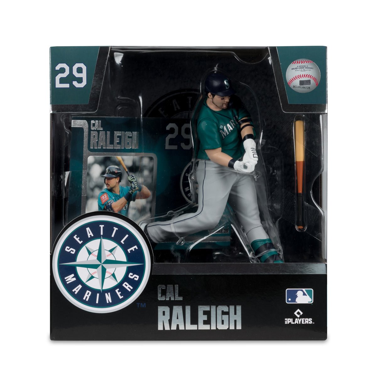 MLB SportsPicks Seattle Mariners Cal Raleigh 7-Inch Posed Figure - Image 6