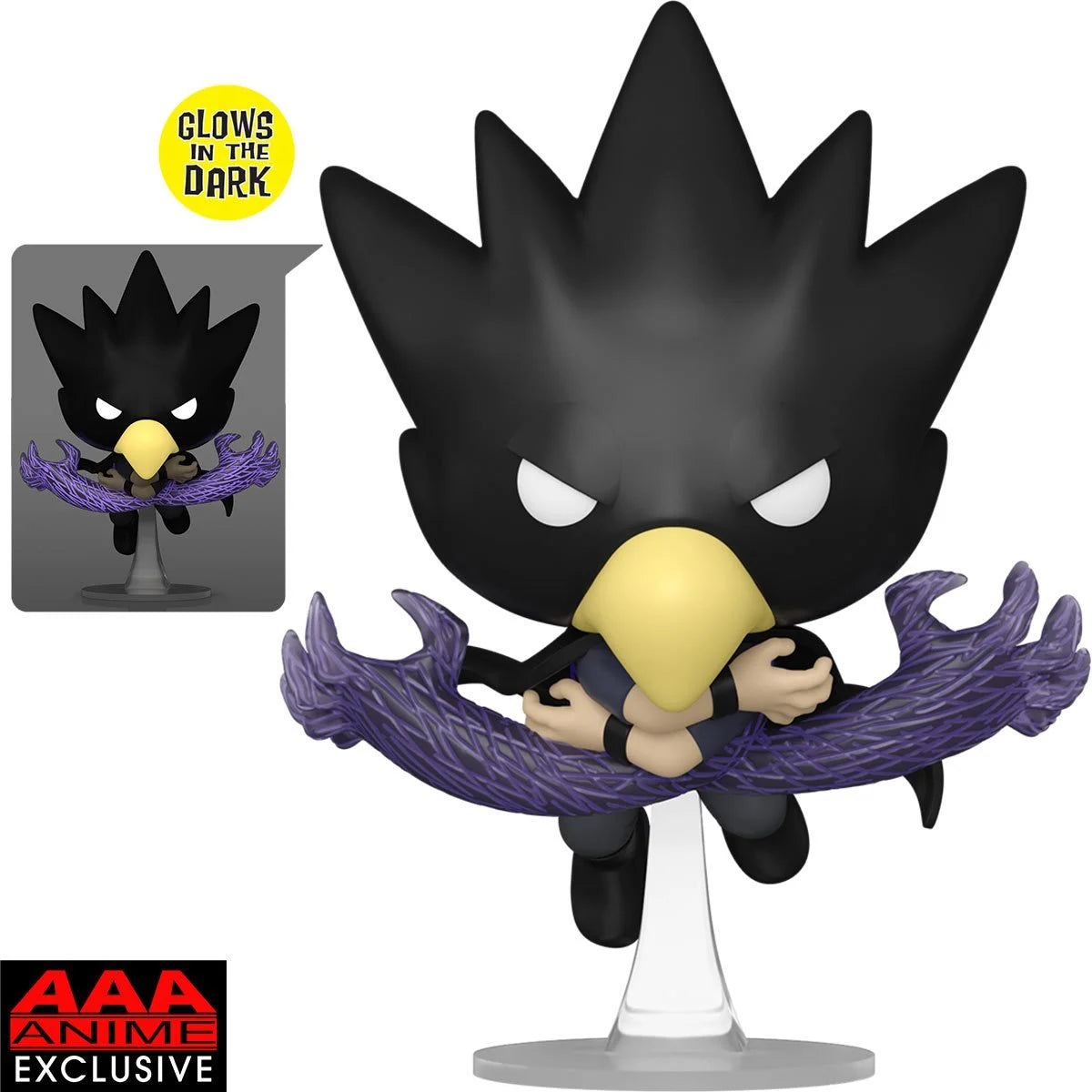My Hero Academia Fumikage Tokoyami Fallen Angel Glow-in-the-Dark Funko Pop! Vinyl Figure #1351 - AAA Anime Exclusive - Image 2