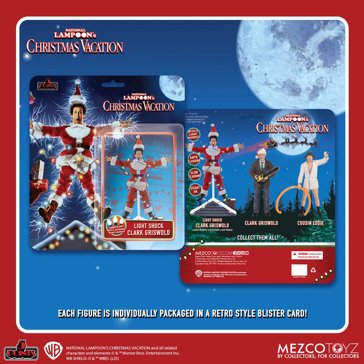 National Lampoon's Christmas Vacation Light Shock Clark Griswold 5 Points Action Figure - Image 5