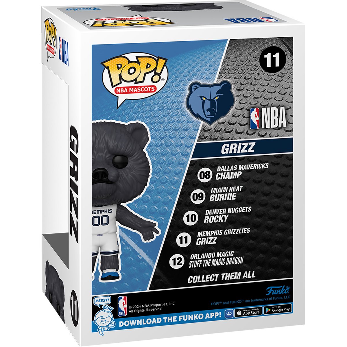 NBA Mascots Memphis Grizz Funko Pop! Vinyl Figure #11 - Image 3