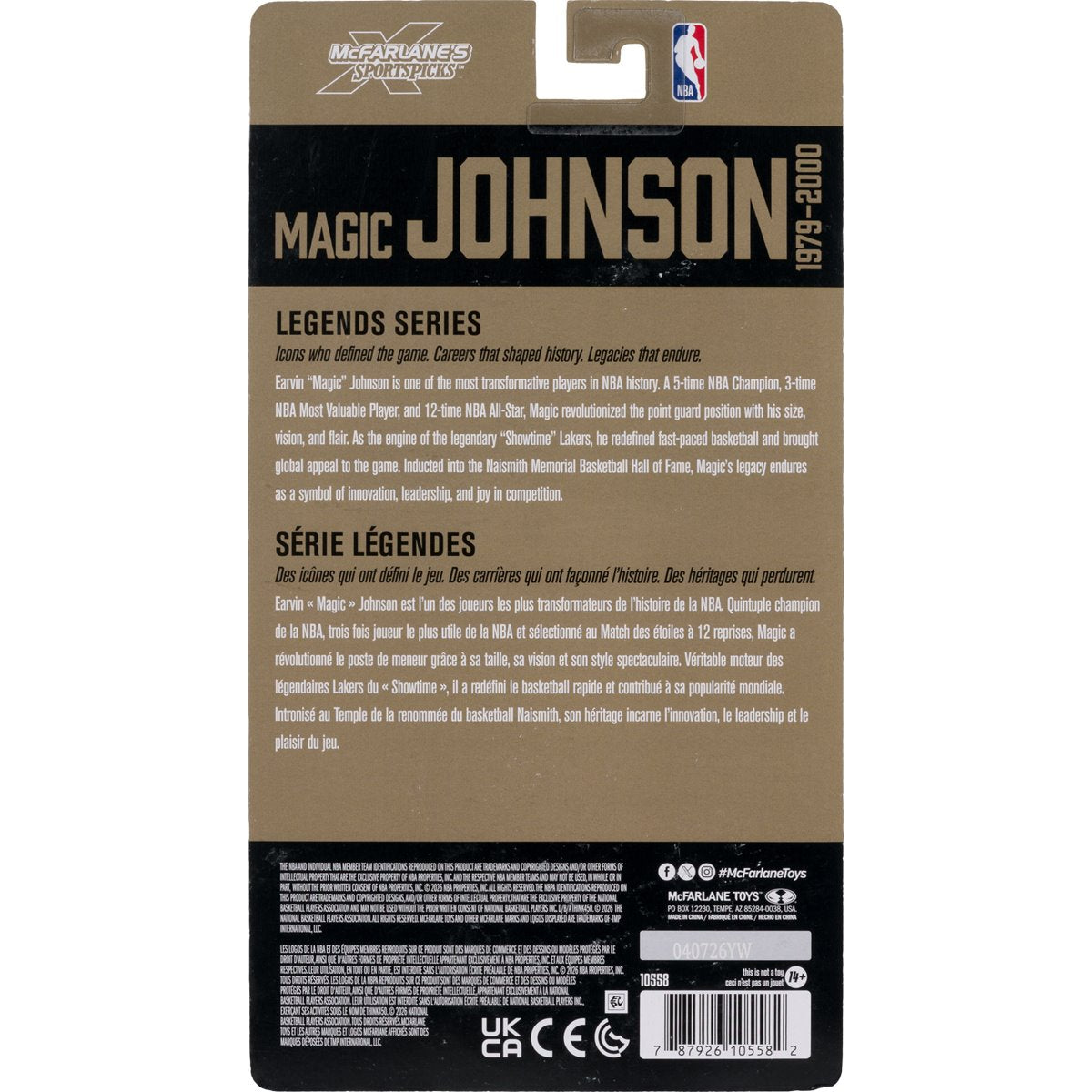 NBA McFarlane's SportsPicks Legends Series Los Angeles Lakers Magic Johnson 6-Inch Action Figure - Image 2