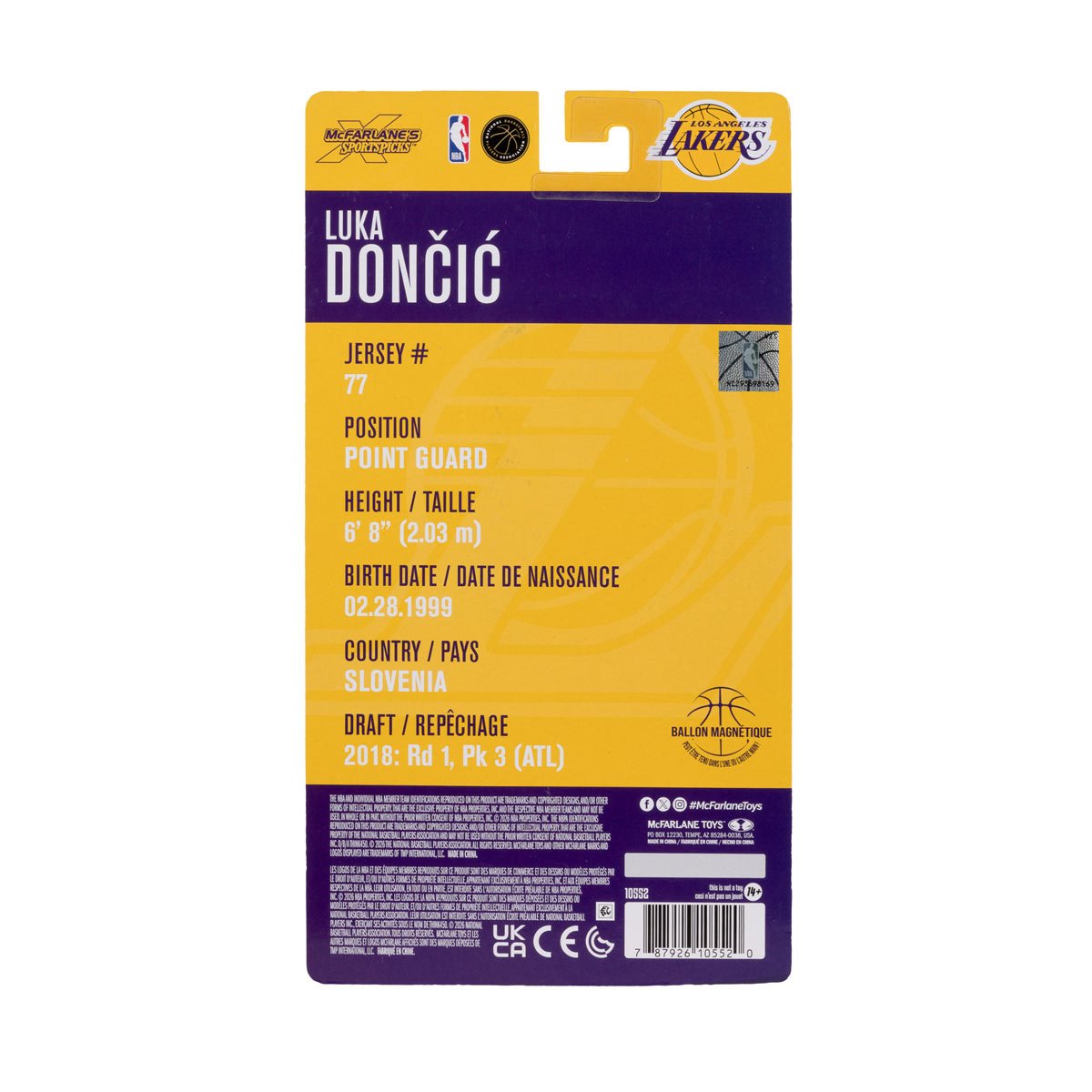 NBA McFarlane's SportsPicks Wave 2 Los Angeles Lakers Luka Doncic 6-Inch Action Figure - Image 9