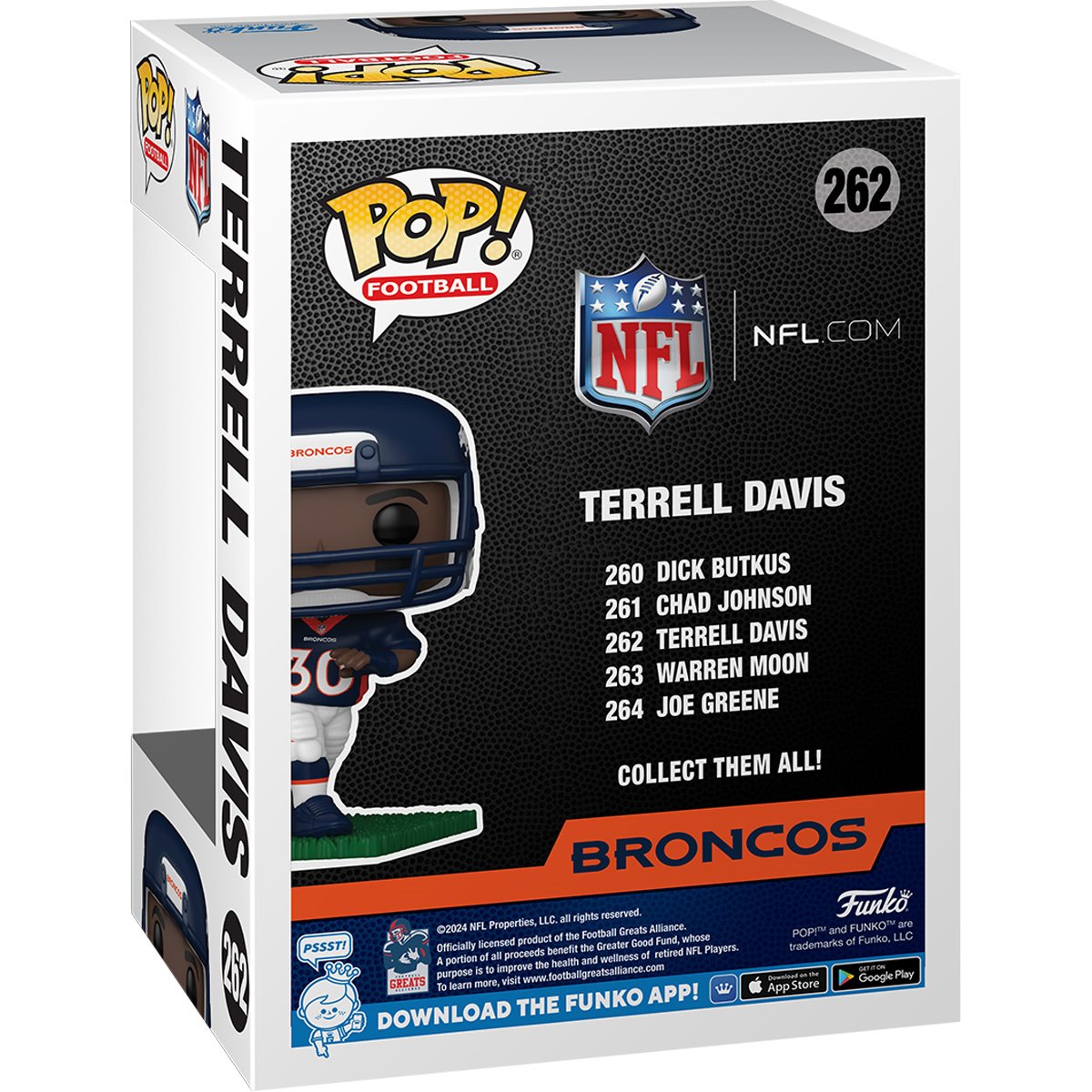 NFL Legends Broncos Terrell Davis Funko Pop! Vinyl Figure #262 - Image 3
