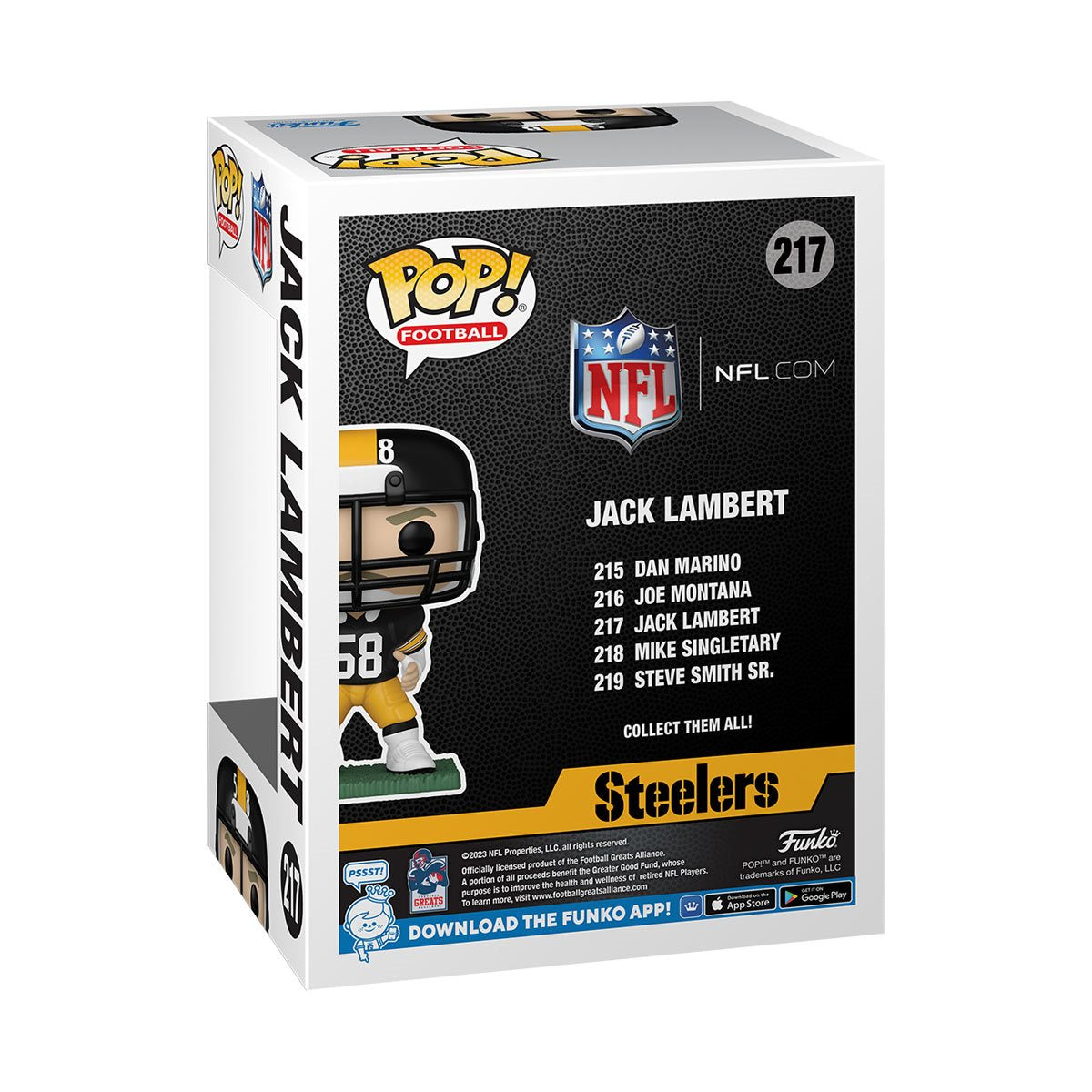 NFL: Legends Jack Lambert (Steelers) Funko Pop! Vinyl Figure #217 - Image 3