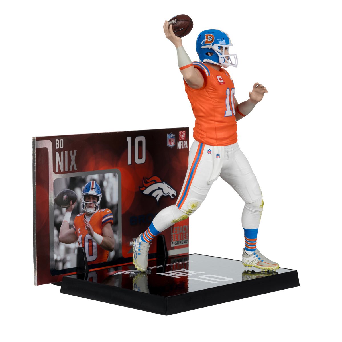 NFL SportsPicks 2025 Denver Broncos Bo Nix Classic Jersey 7-Inch Posed Figure - Image 2