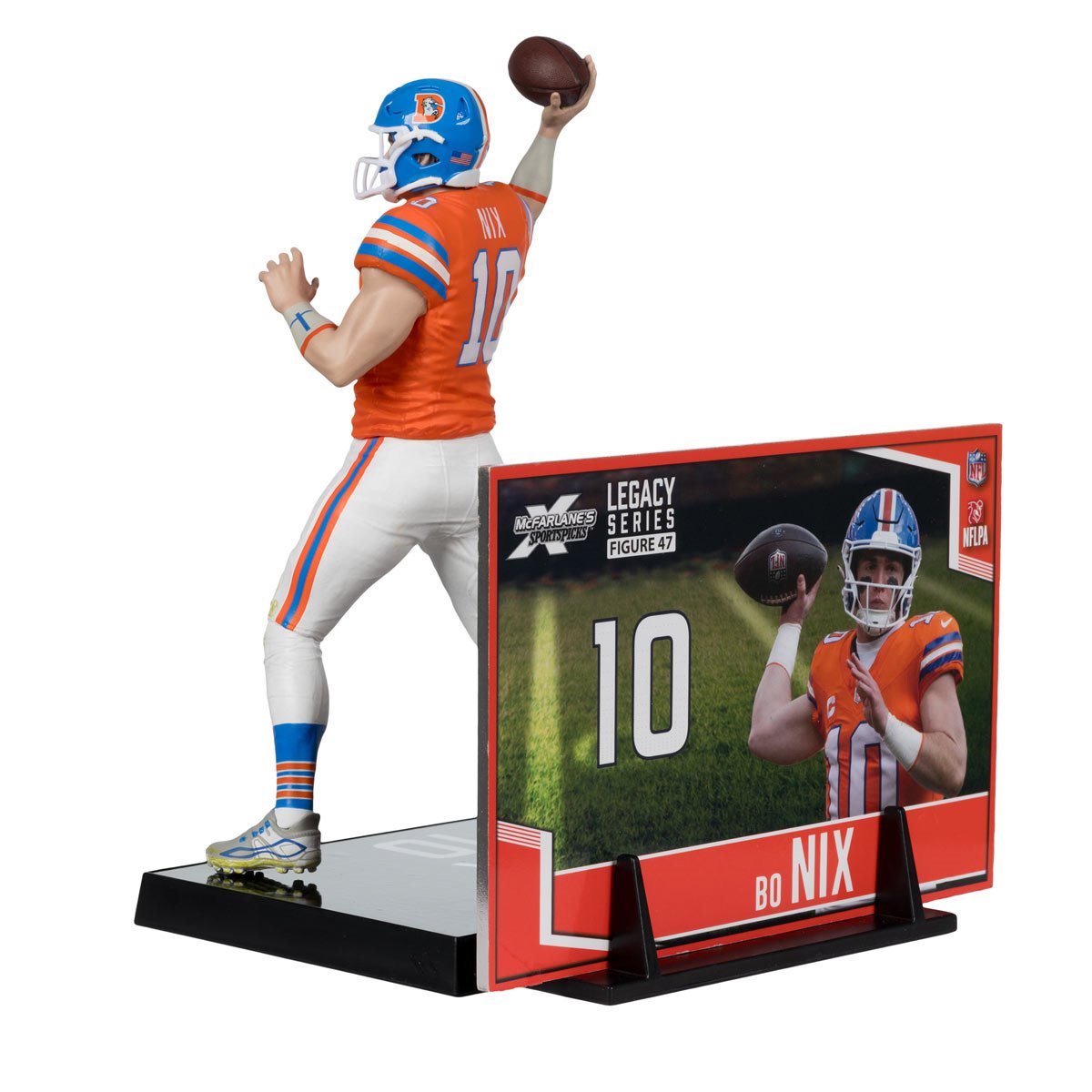 NFL SportsPicks 2025 Denver Broncos Bo Nix Classic Jersey 7-Inch Posed Figure - Image 3