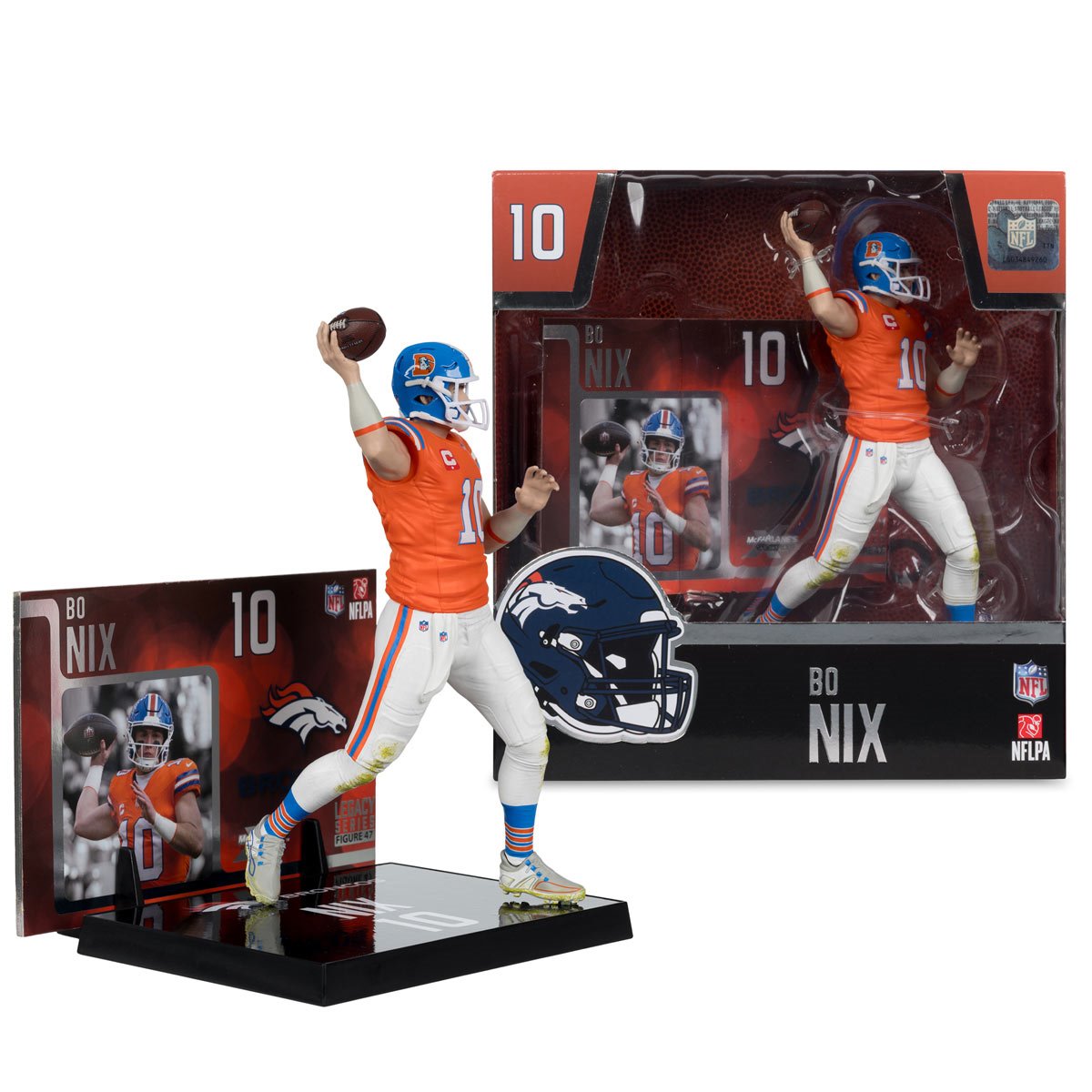 NFL SportsPicks 2025 Denver Broncos Bo Nix Classic Jersey 7-Inch Posed Figure - Image 5