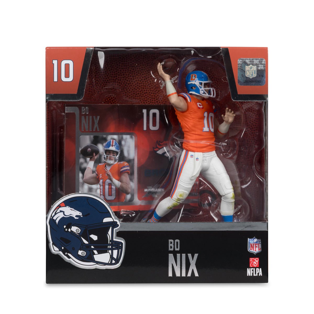 NFL SportsPicks 2025 Denver Broncos Bo Nix Classic Jersey 7-Inch Posed Figure - Image 6