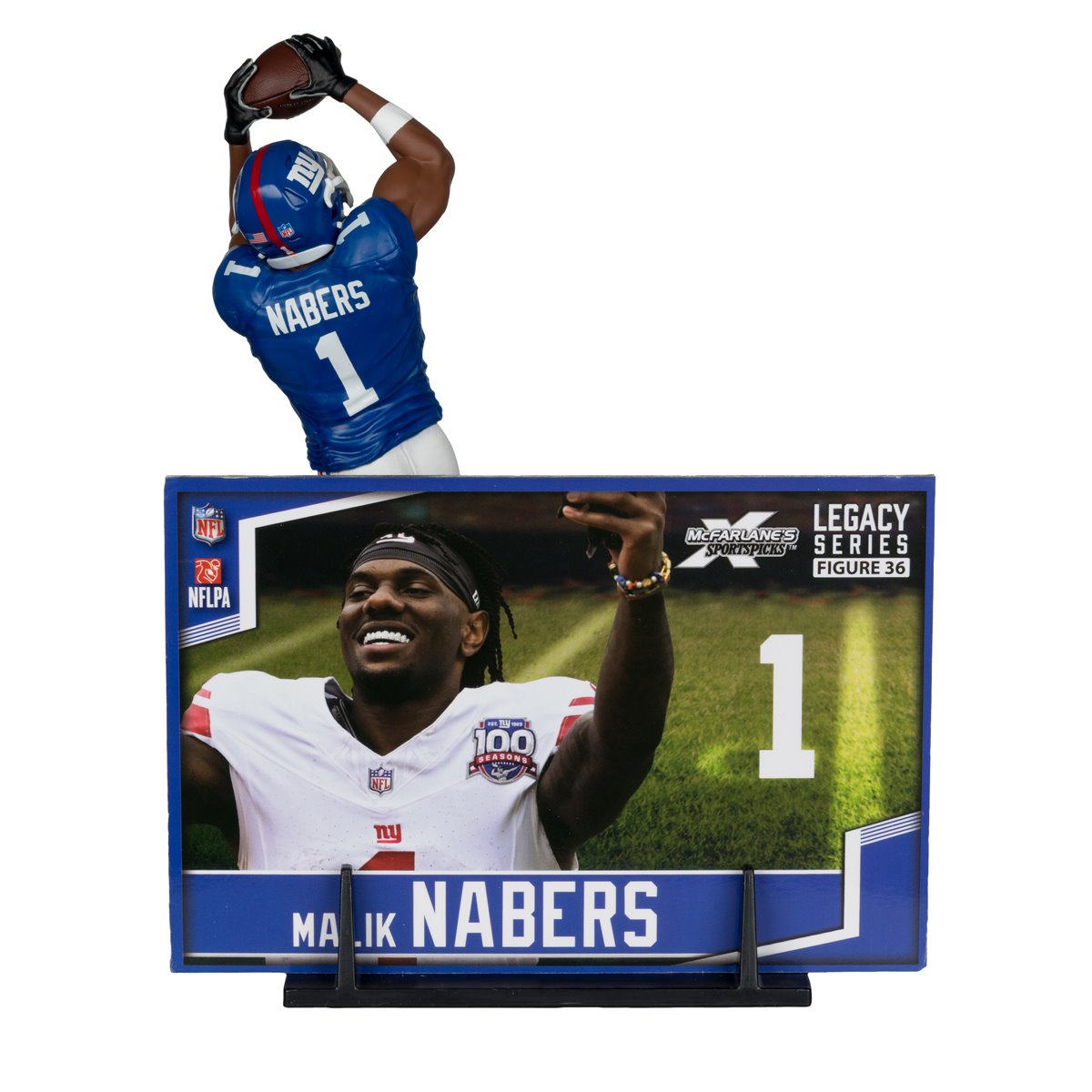 NFL SportsPicks 2025 New York Giants Malik Nabers 7-Inch Scale Posed Figure - Image 2