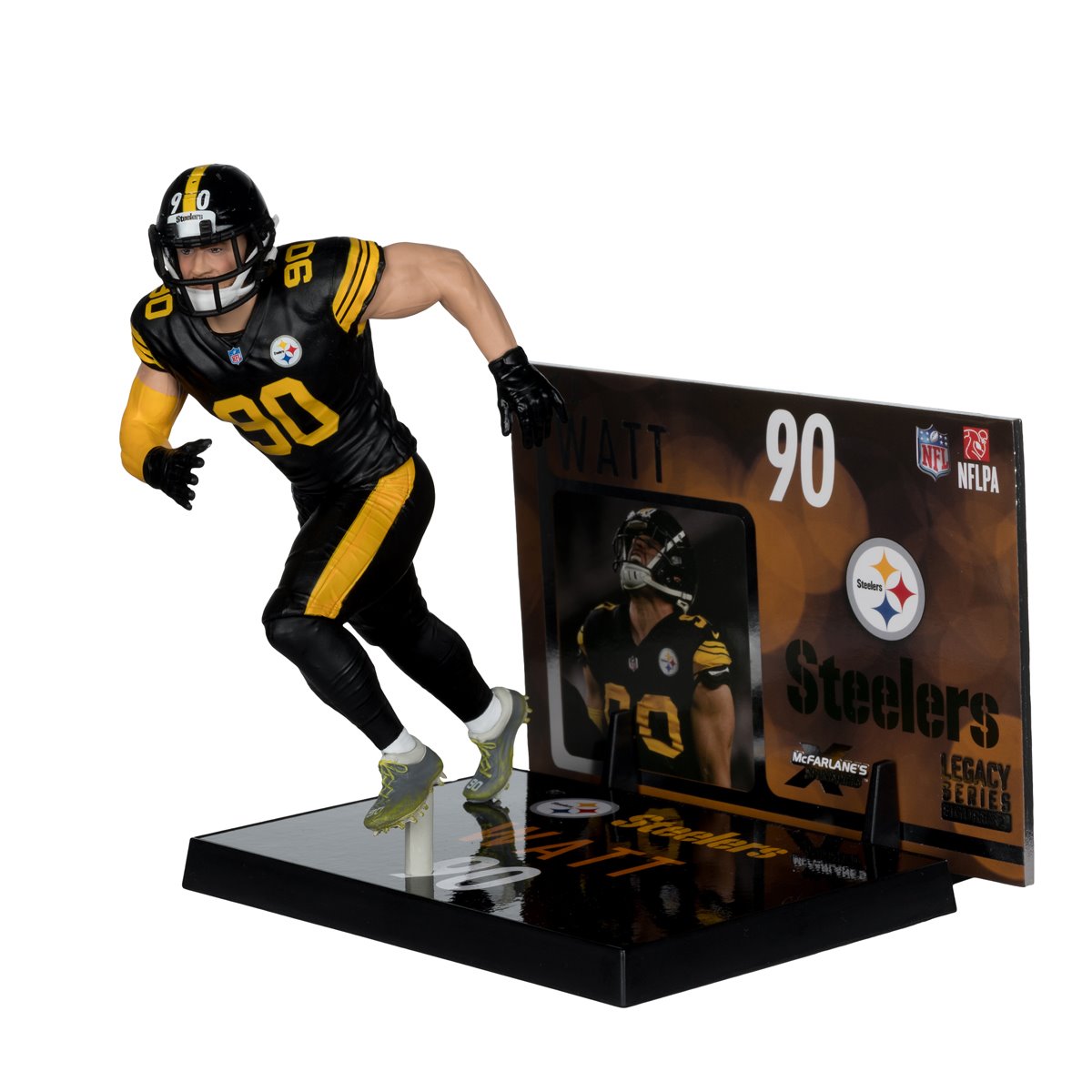 NFL SportsPicks 2025 Pittsburgh Steelers T.J. Watt 7-Inch Scale Posed Figure - Image 4