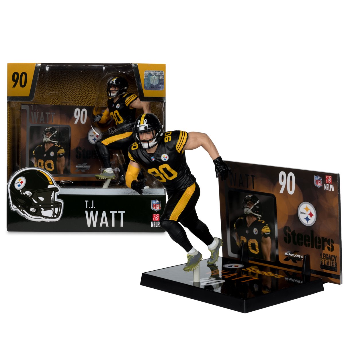 NFL SportsPicks 2025 Pittsburgh Steelers T.J. Watt 7-Inch Scale Posed Figure - Image 7