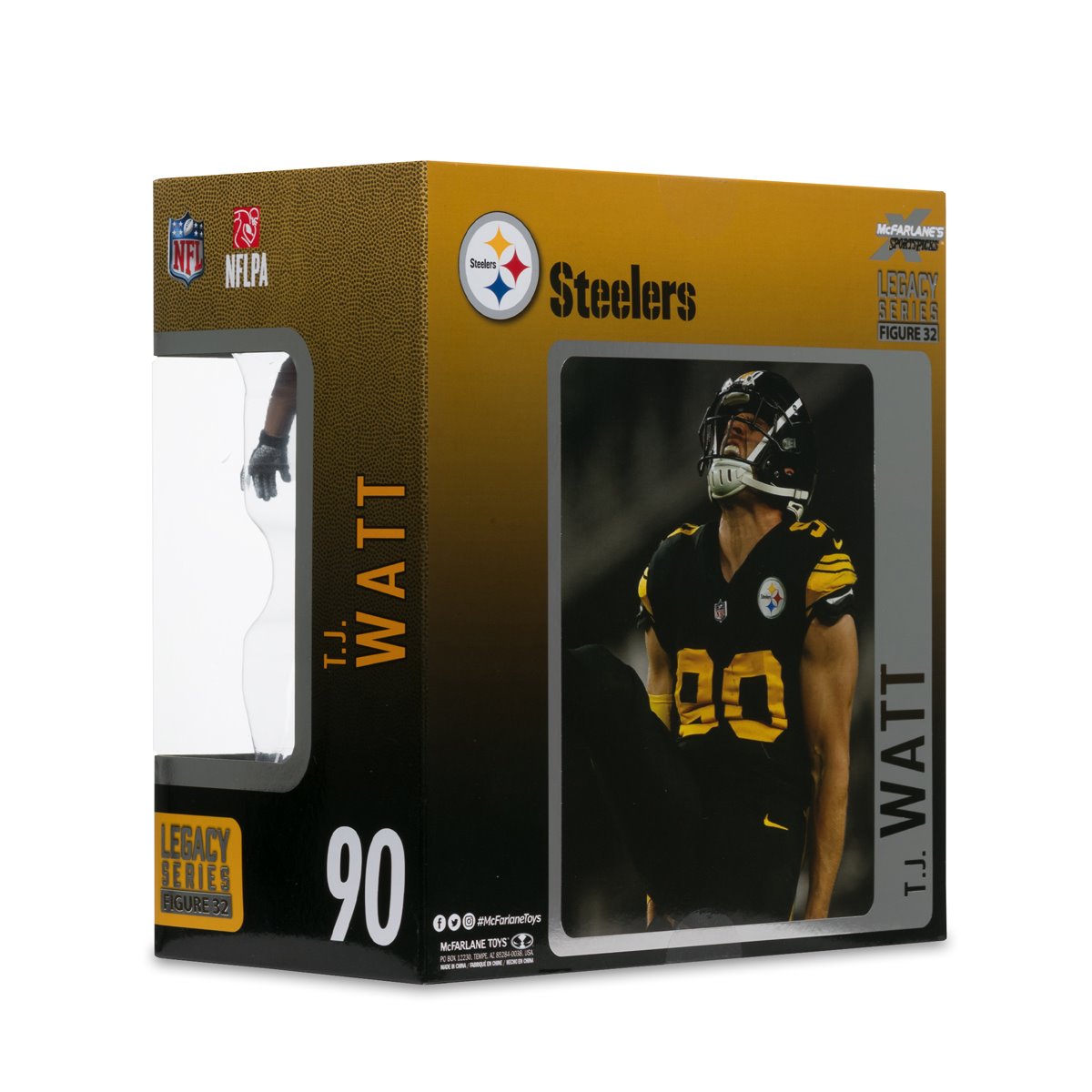 NFL SportsPicks 2025 Pittsburgh Steelers T.J. Watt 7-Inch Scale Posed Figure - Image 9