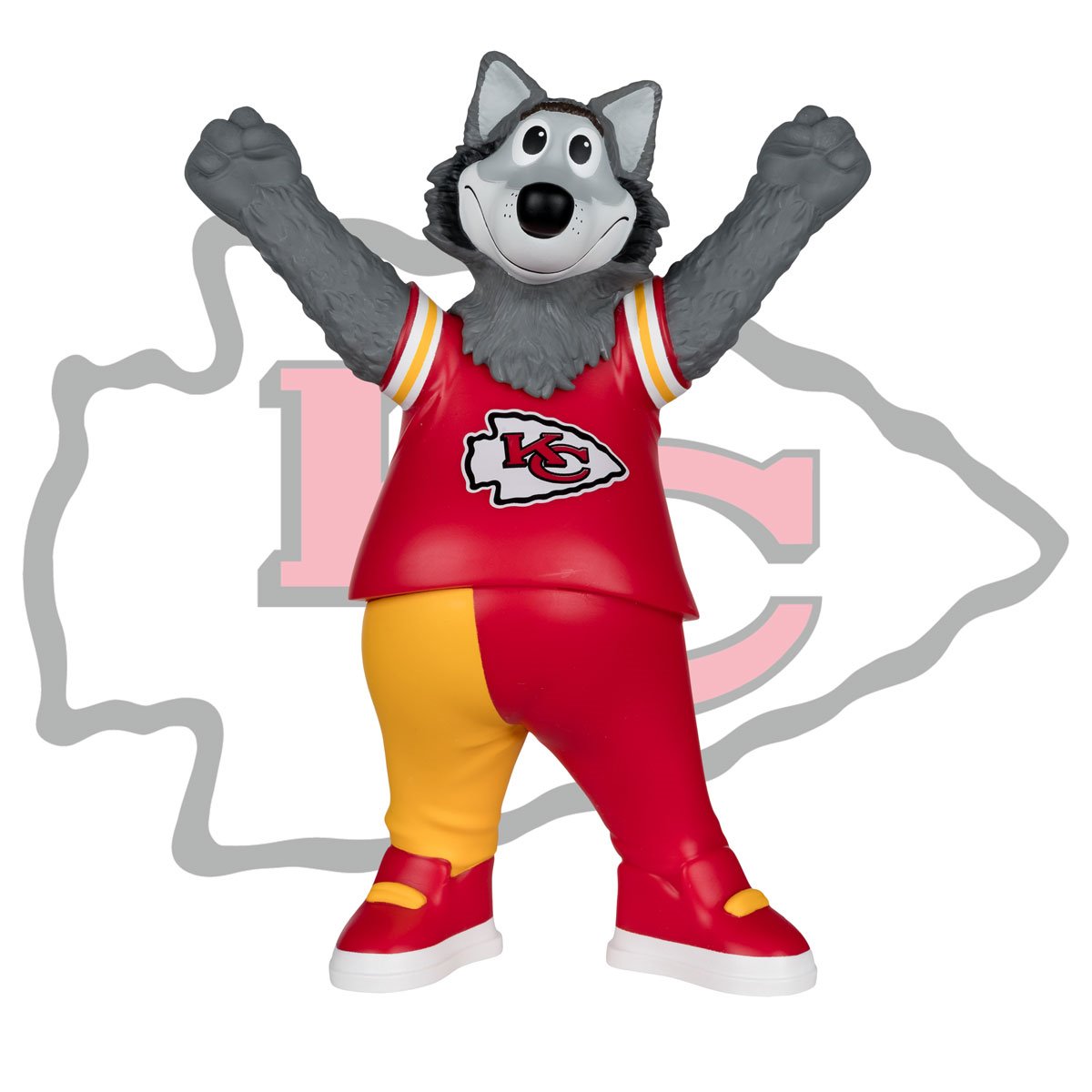 NFL SportsPicks Kansas City Chiefs K. C. Wolf Mascot 8-Inch Posed Figure - Image 2