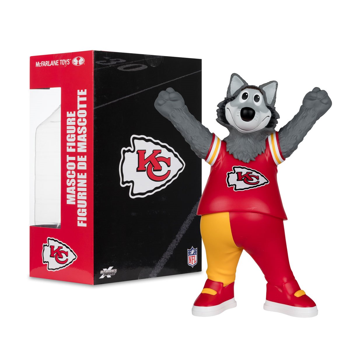 NFL SportsPicks Kansas City Chiefs K. C. Wolf Mascot 8-Inch Posed Figure - Image 6