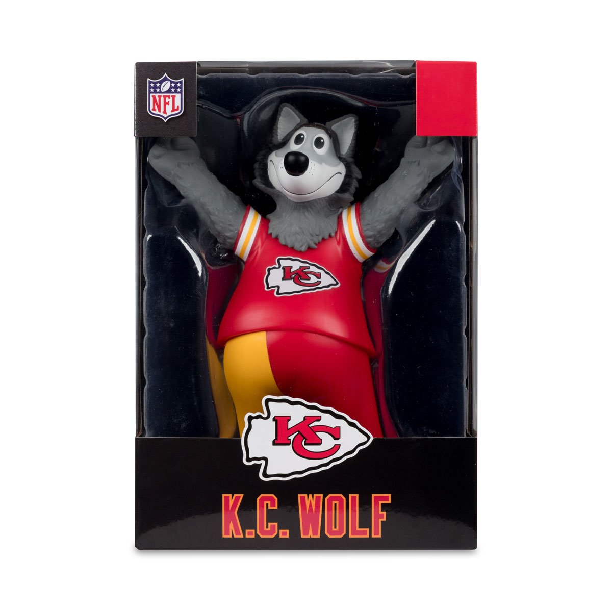 NFL SportsPicks Kansas City Chiefs K. C. Wolf Mascot 8-Inch Posed Figure - Image 7