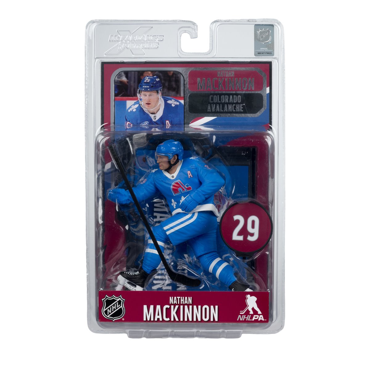 NHL McFarlane's SportsPicks Quebec Nordiques Retro Nathan MacKinnon 7-Inch Scale Posed Figure - Image 3