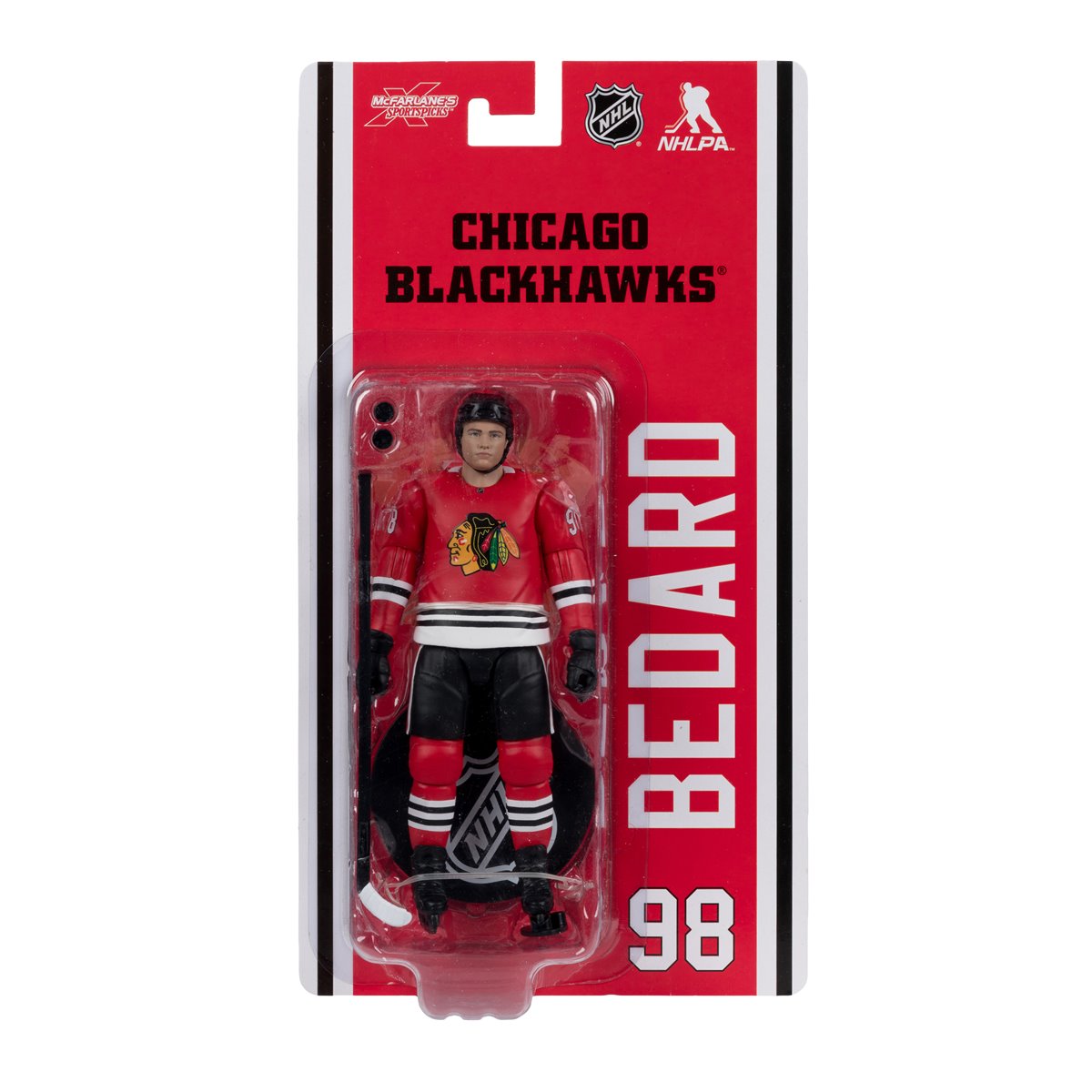 NHL McFarlanes SportsPicks Chicago Blackhawks Connor Bedard 6-Inch Scale Articulated Action Figure - Image 3