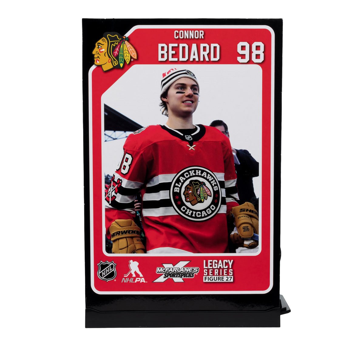 NHL SportsPicks Chicago Blackhawks Connor Bedard Winter Classic Jersey 7-Inch Posed Figure - Image 6