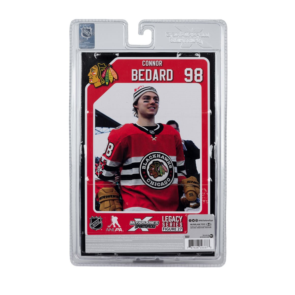 NHL SportsPicks Chicago Blackhawks Connor Bedard Winter Classic Jersey 7-Inch Posed Figure - Image 9