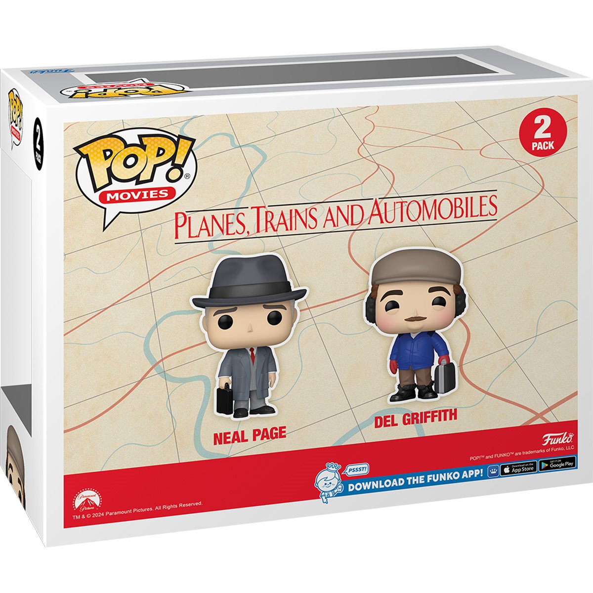 Planes, Trains, and Automobiles Neal Page and Del Griffith Funko Pop! Vinyl Figure 2-Pack - Image 3