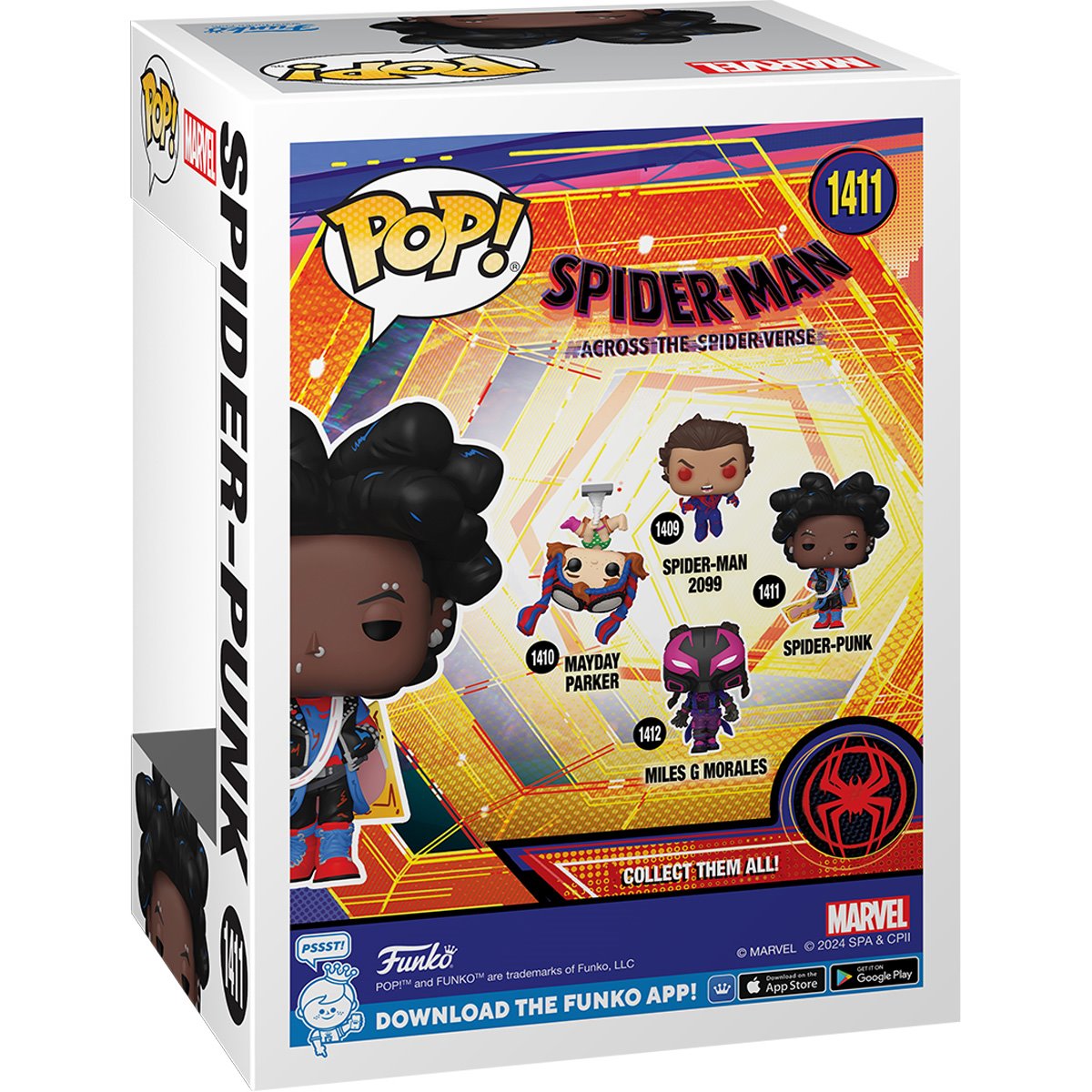 Spider-Man: Across The Spider-Verse Spider-Punk Unmasked Funko Pop! Vinyl Figure #1411 - Image 3