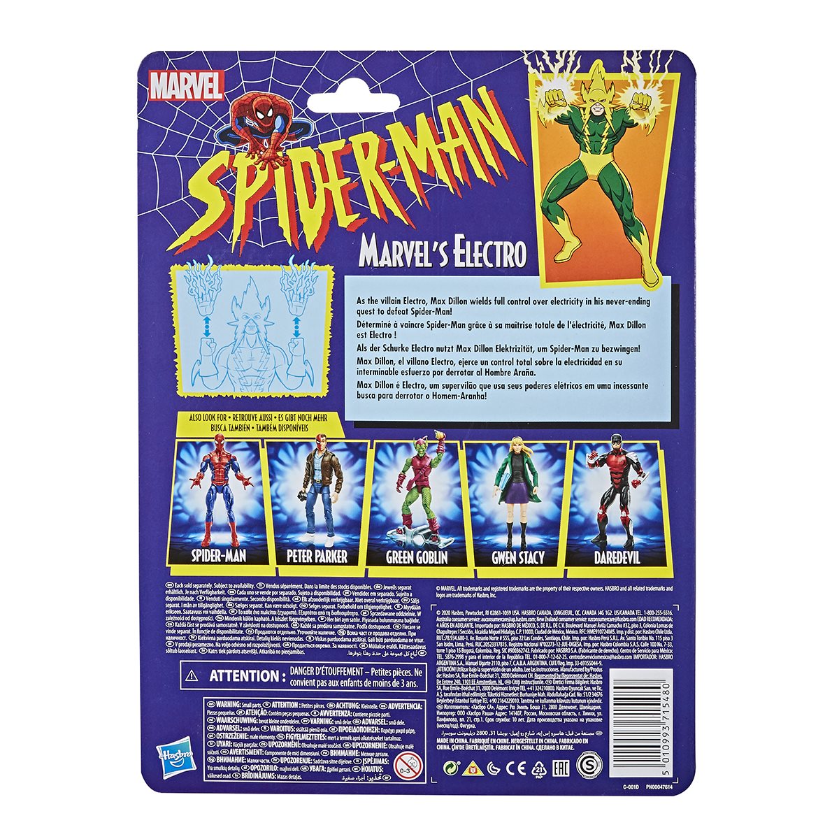 Spider-Man Retro Marvel Legends Electro 6-Inch Action Figure - Image 3