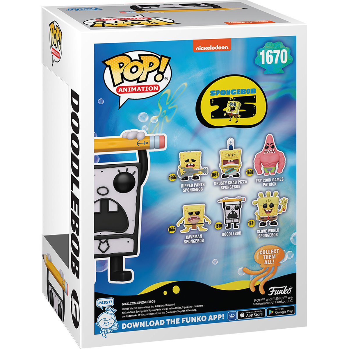 SpongeBob SquarePants 25th Anniversary Doodlebob Funko Pop! Vinyl Figure #1670 - Image 3